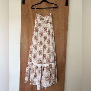 American Eagle maxi spring floral tiered dress cottagecore boho cotton size XL